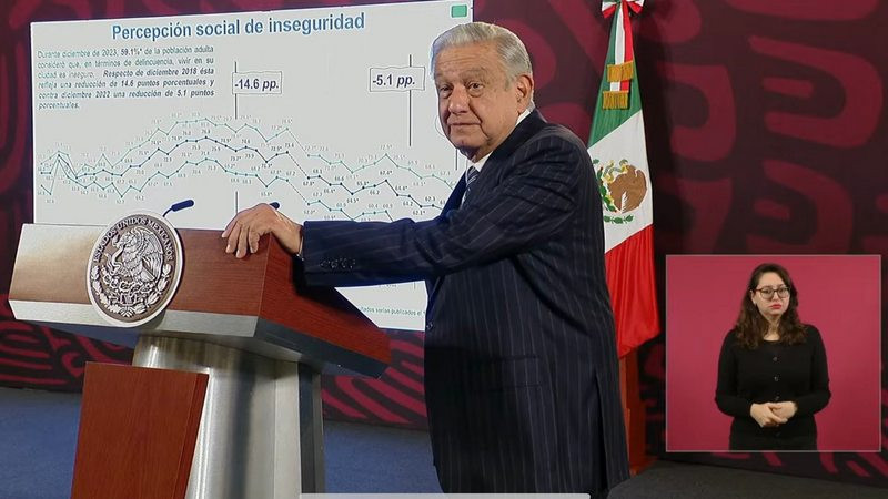 â€œLa gente sienteÂ que las cosas van mejorandoâ€: AMLO presume opiniÃ³n popular sobre la seguridad en MÃ©xico