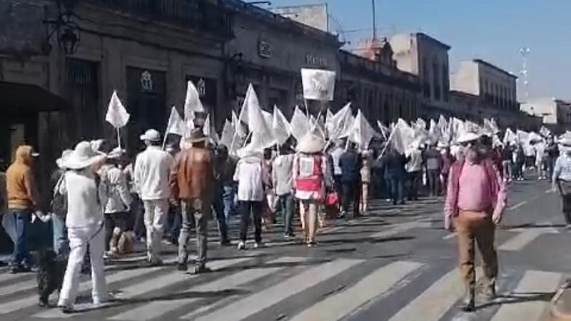Marchan en Morelia â€œpor Nuestra Democraciaâ€ sobre la Avenida Madero