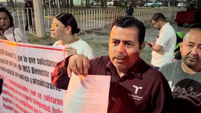 Trabajadores de la salud en Tamaulipas exigen basificaciÃ³n ante visita de AMLO