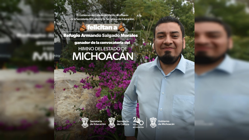 Gana Armando Salgado Morales certamen del Himno de MichoacÃ¡n