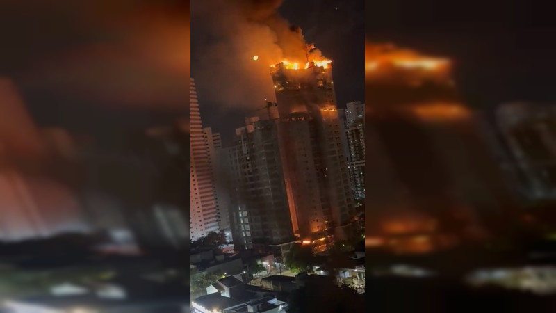 Reportan incendio en edificio en construcciÃ³n en Recife, Brasil