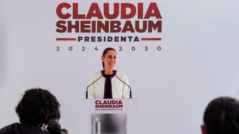 Reciben a Sheinbaum en Nuevo LeÃ³n para empezar gira con AMLO