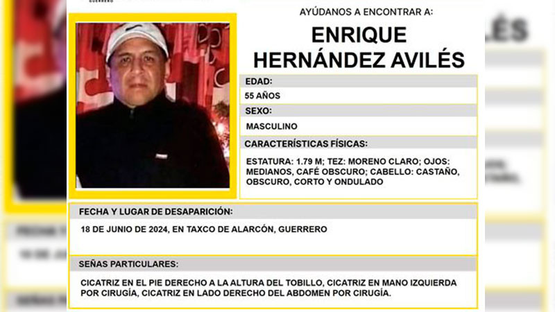 Reportan desapariciÃ³n de Enrique HernÃ¡ndez Avilez, periodista de Taxco de AlarcÃ³n