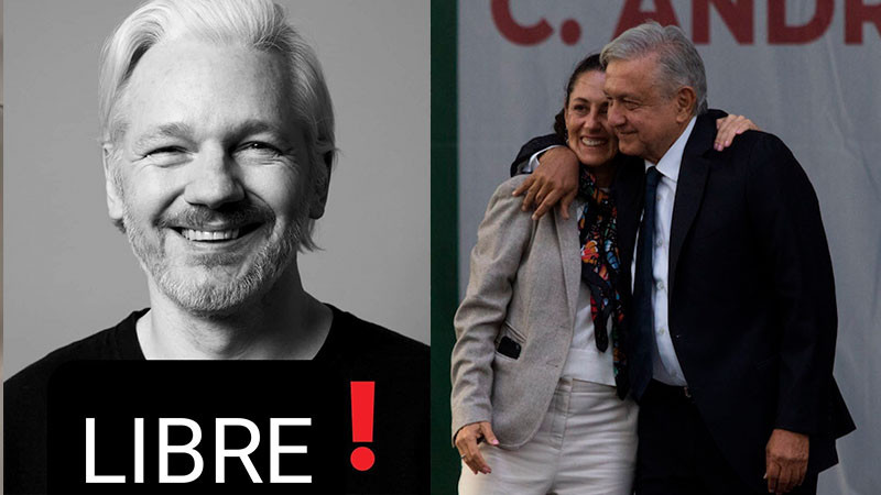AMLO  y Sheinbaum celebran la liberaciÃ³n de Assange