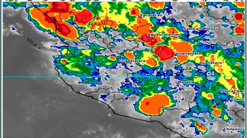 Regiones de MichoacÃ¡n y estados del Occidente esperan lluvias fuertes con puntales muy fuertes esta noche