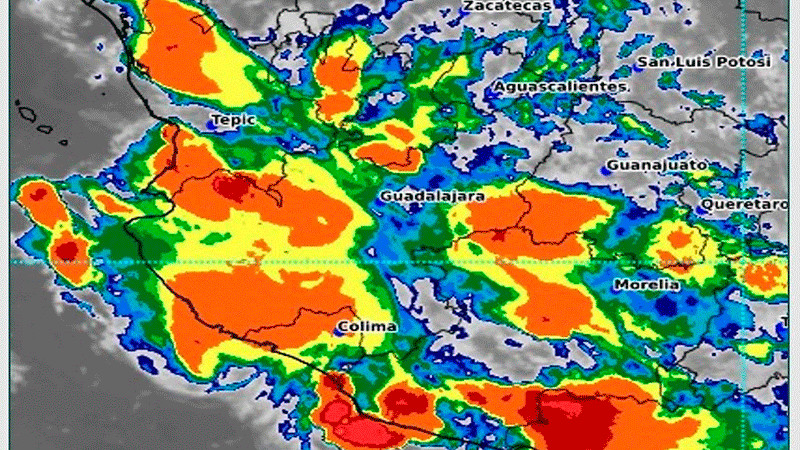 Se esperan lluvias fuertes con puntuales muy fuertes en MichoacÃ¡n y estados del Occidente del paÃ­s