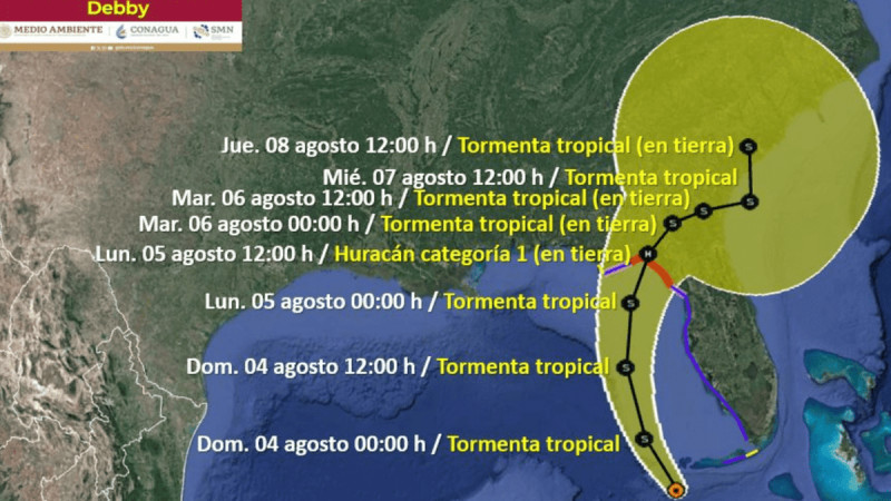 DepresiÃ³n tropical se convierte en tormenta tropical Debby en costas del AtlÃ¡ntico 