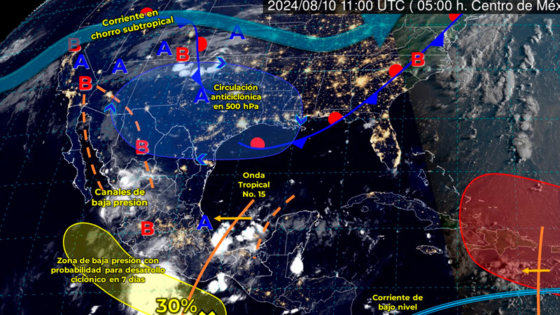PrevÃ©n lluvias en todo el paÃ­s y posible formaciÃ³n de ciclÃ³n en el sur