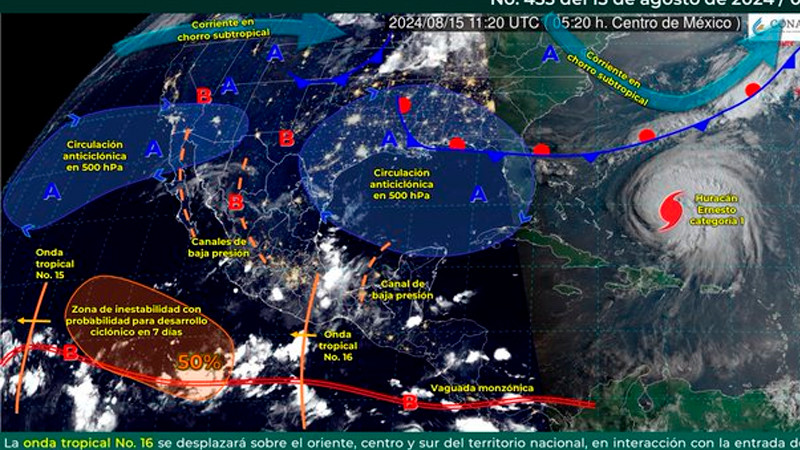 Pronostican lluvias puntuales en 4 estados