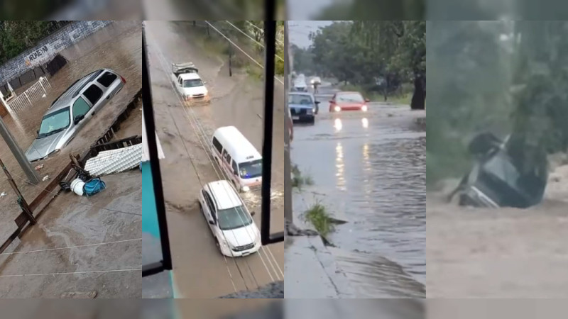 Lluvias convierten a Morelia en â€œNueva Chalcoâ€: Calles inundadas, autos varados y megabaches tras tormenta
