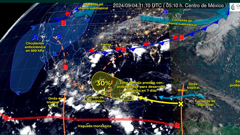 Pronostican lluvias intensas en 7 estados del paÃ­s