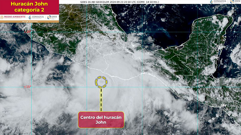 HuracÃ¡n John se intensifica a categorÃ­a 2