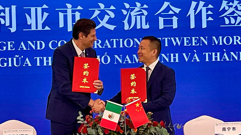 Firman hermanamiento la mexicana Morelia y Nanning, China