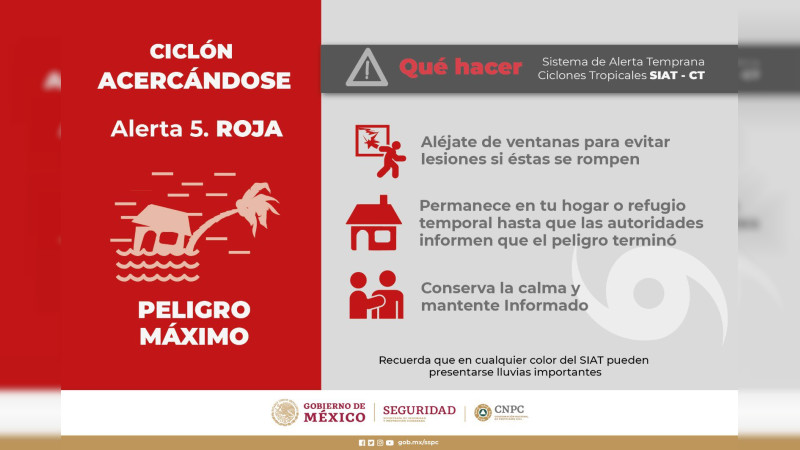 PC MÃ©xico advierte â€œPeligro mÃ¡ximoâ€ en 20 municipios de MichoacÃ¡n y 10 de Colima por huracÃ¡n John