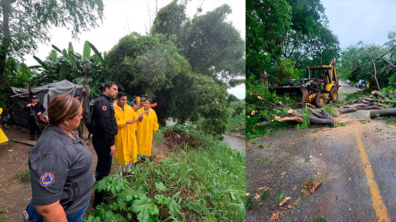 Atiende ProtecciÃ³n Civil de MichoacÃ¡n afectaciones por el paso de John