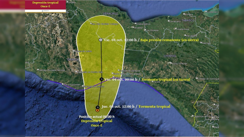 La DepresiÃ³n Tropical Once-E podrÃ­a impactar las costas de Oaxaca esta noche: Potencial de afectaciones en zonas vulnerables