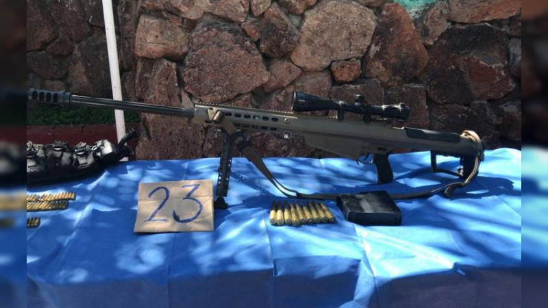 Barrett calibre 50 asegurado en MichoacÃ¡n permite desmantelar red de trÃ¡fico de armas en EEUU