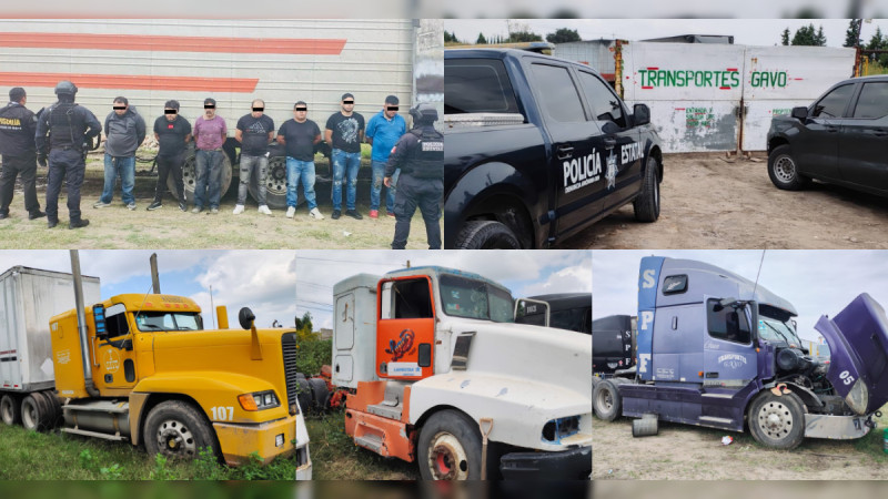 Cae el terror de la Autopista MÃ©xico - QuerÃ©taro: FiscalÃ­a de CuautitlÃ¡n enfrenta a banda y revienta lote de trÃ¡ileres robados; hay 7 detenidos