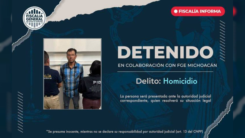 Capturan en QuerÃ©taro a hombre buscado por homicidio en MichoacÃ¡n