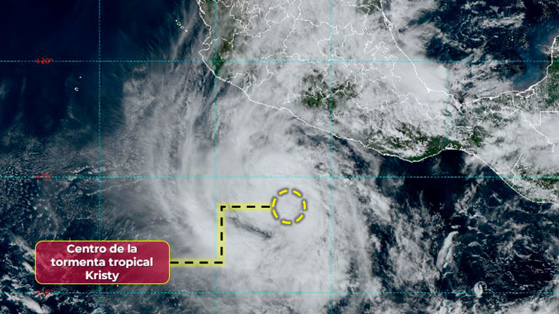 Se forma tormenta tropical Kristy en costas de Guerrero y MichoacÃ¡n; podrÃ­a evolucionar a huracÃ¡n categorÃ­a 2 