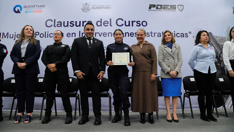 En QuerÃ©taro, clausuran Curso de Mujeres PolicÃ­as en Intervenciones EstratÃ©gicas