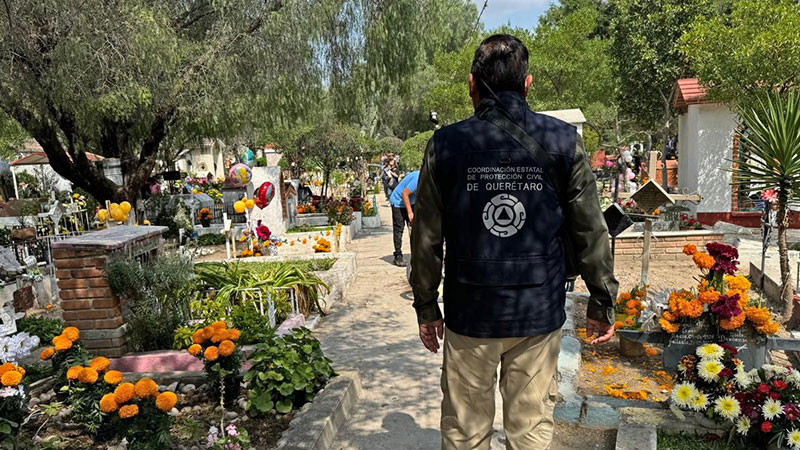 Reporta ProtecciÃ³n Civil de QuerÃ©taro saldo blanco en visita a cementerios por DÃ­a de Muertos