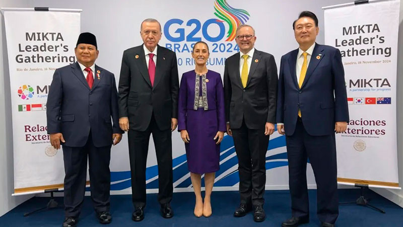 Claudia Sheinbaum se reÃºne con lÃ­deres de la alianza MIKTA