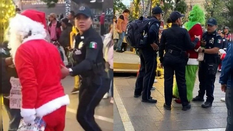 Como de pelÃ­cula: Grinch y Santa Claus se enfrascan a golpes en Aguascalientes