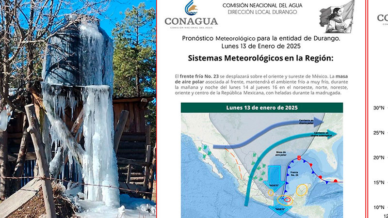 Se congela Durango; registra hasta -17 grados centÃ­grados