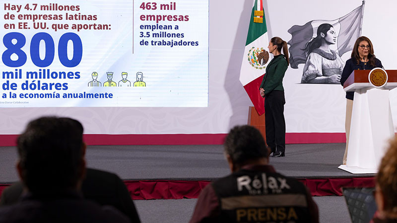 Claudia Sheinbaum destaca aportaciÃ³n econÃ³mica de mexicanos en EUA; contribuyen 2.06 billones de dÃ³lares al PIB