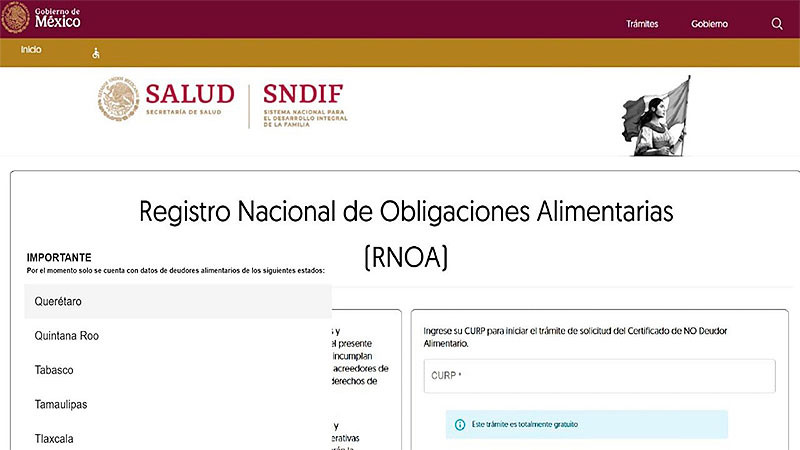 QuerÃ©taro implementa el Registro Nacional de Obligaciones Alimentarias (RNOA)