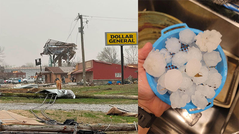 Cae granizo del tamaÃ±o de una pelota de golf en Misuri