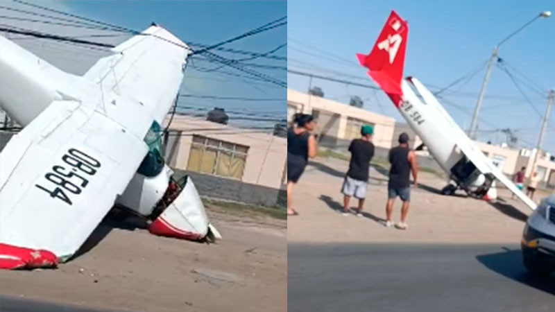 Sobreviven dos tripulantes de una avioneta tras desplomarse en Pisco, PerÃº