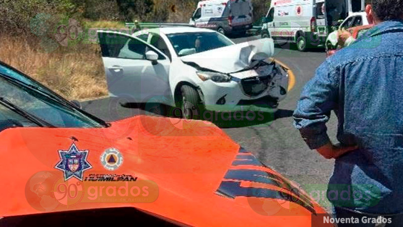 Tres heridos en accidente en la carretera a Huimilpan 