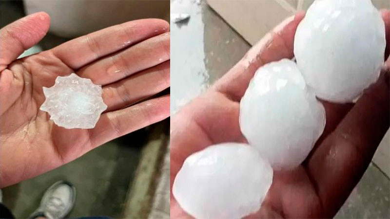 Se registra fuerte granizada en CiÃ©nega de Flores, Nuevo LeÃ³n