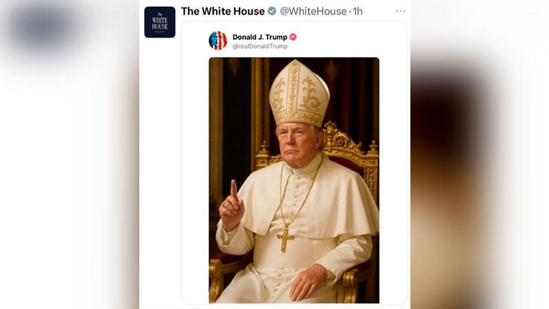 â€œNo tuve nada que verâ€, dice Trump sobre su foto vestido como papa