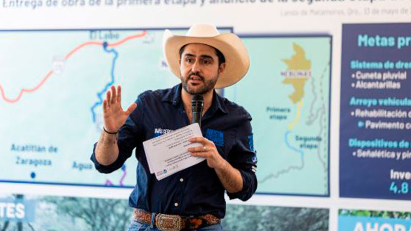 Entrega Mauricio Kuri primera etapa de mejoramiento del camino a Neblinas