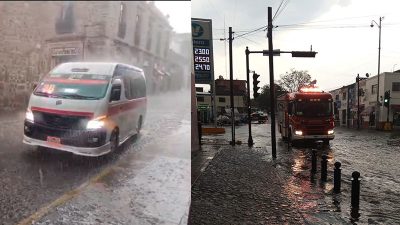 Fuerte lluvia en Morelia deja inundaciones y encharcamientos