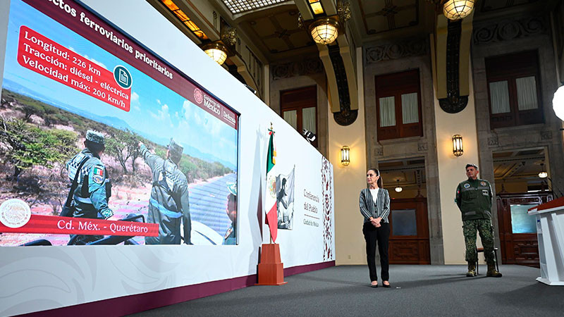 Claudia Sheinbaum destaca inicio de construcción de los trenes a Pachuca, Querétaro y vía de carga del Tren Maya