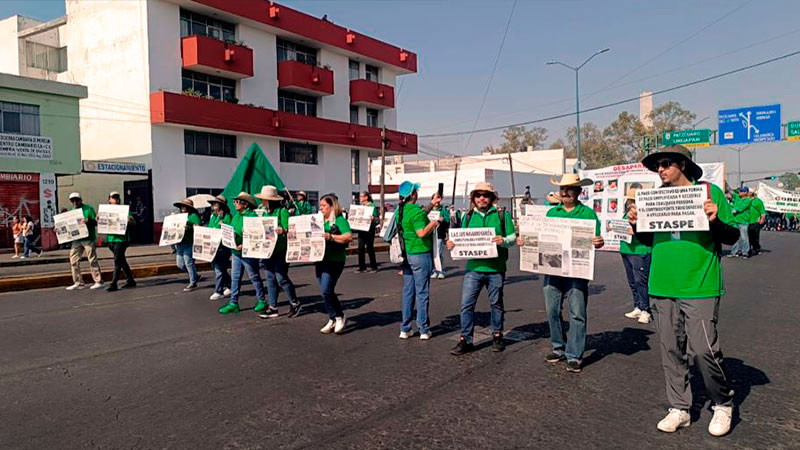 STASPE anuncia bloqueos para este miércoles en Morelia