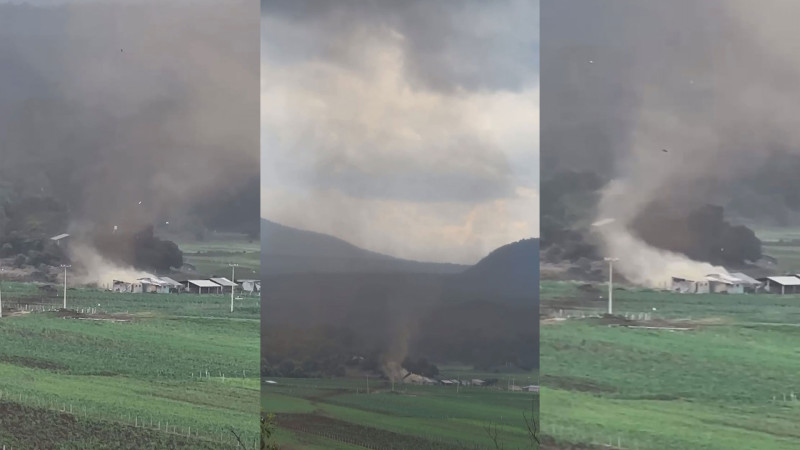 Tornado deja daños materiales en Salvador Escalante, Michoacán