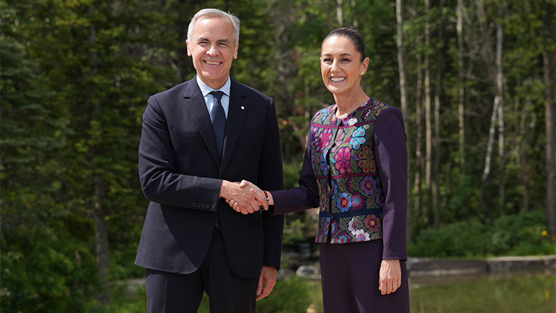 Se reúne Claudia Sheinbaum con Mark Carney, primer ministro de Canadá