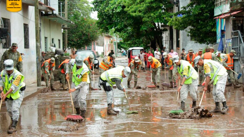 Agradece Sheinbaum labor de las Fuerzas Armadas en zonas afectadas por 'Erick'