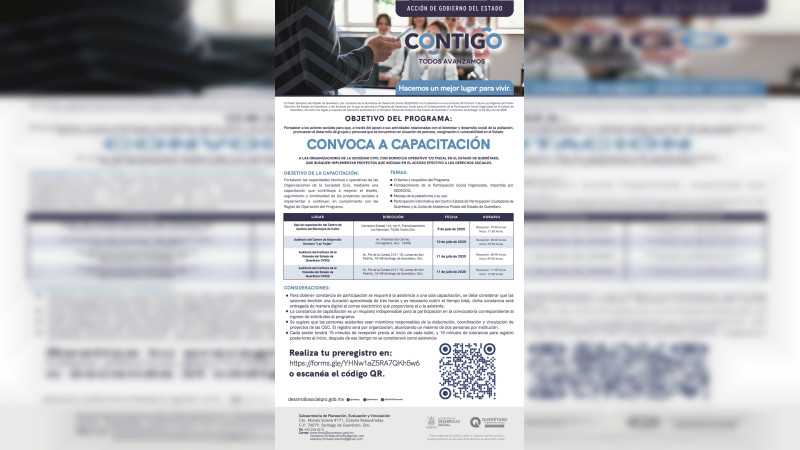 Abre SEDESOQ convocatoria a OSC para participar en capacitaciones