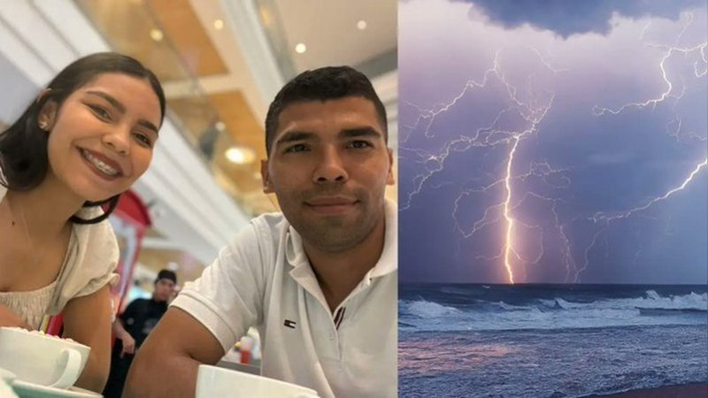 Tragedia sacude a pareja hondureña; se acababan de casar, el novio le tomaba una foto a su nueva esposa y un rayo le quitó la vida