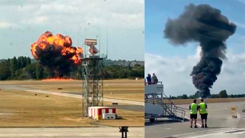 Despega avión privado en Londres; segundos después se estrella y explota 