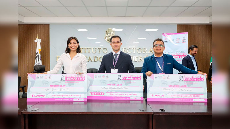 El IEEQ realizó la etapa estatal del Concurso Nacional de Oratoria 2025 “Dr. Belisario Domínguez Palencia. Libres por la palabra libre”, en Querétaro 