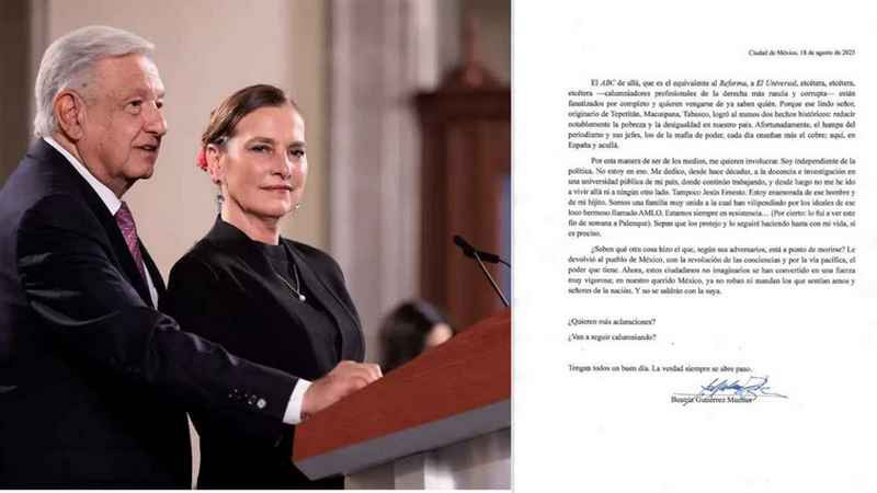 Beatriz Gutiérrez niega mudanza a España; afirma fue a visitar a AMLO el fin de semana