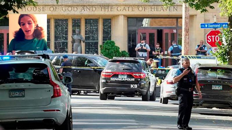 Tiroteo en escuela católica de Minneapolis deja dos menores fallecidos y 18 heridos