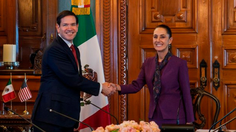 Marco Rubio llega a Palacio Nacional para reunirse con Sheinbaum